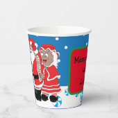 Gobelets En Papier Tasses en papier "Santa Claus Happy" 8 oz. (Gauche)