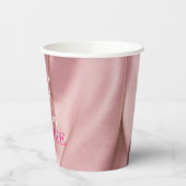 Gobelets En Papier Tasses en papier satiné rose simple (Gauche)