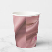 Gobelets En Papier Tasses en papier satiné rose simple (Droite)