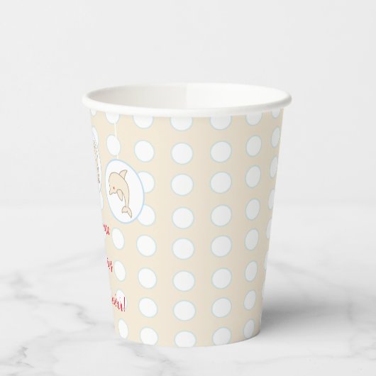 Gobelets En Papier Tasses en papier "Sea Blue Cream Mobile" 8 oz. (Gauche)