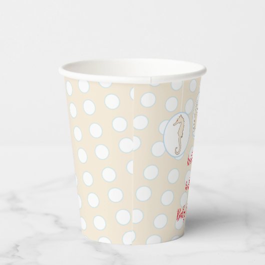 Gobelets En Papier Tasses en papier "Sea Blue Cream Mobile" 8 oz. (Droite)