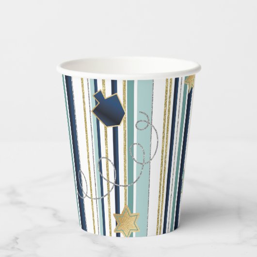 Gobelets En Papier Tasses en papier "Stripes and Fun" 8 oz. (Verso)