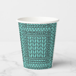 Gobelets En Papier Tasses en papier TEAL TRICOT ENVERS