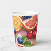 Gobelets En Papier Tasses en papier thème de fruits mignons (Gauche)