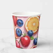 Gobelets En Papier Tasses en papier thème de fruits mignons (Recto)