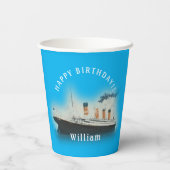 Gobelets En Papier Tasses en papier Titanic Blue Birthday (Verso)