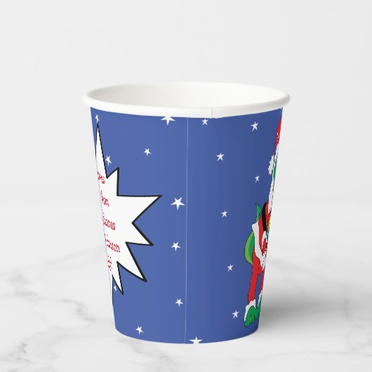 Gobelets En Papier Tasses en papier "TySantaSaurus Rex" 8 oz. (Droite)