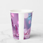 Gobelets En Papier Tasses en papier Unicorne rose (Gauche)