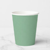 Gobelets En Papier Tasses en papier vert discret texturé (Verso)