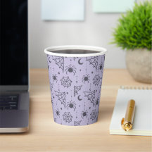 Tasses violettes araignées et toiles