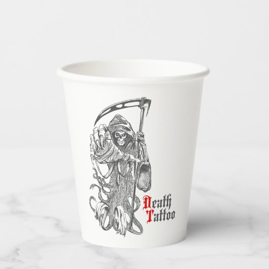 Gobelets En Papier Tatouage de la mort (Recto)