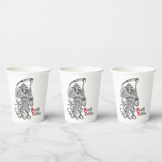 Gobelets En Papier Tatouage de la mort