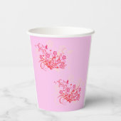 Gobelets En Papier Tatouage des fleurs - Tasses en papier (Verso)