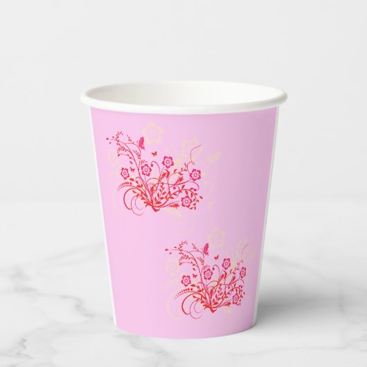 Gobelets En Papier Tatouage des fleurs - Tasses en papier (Verso)
