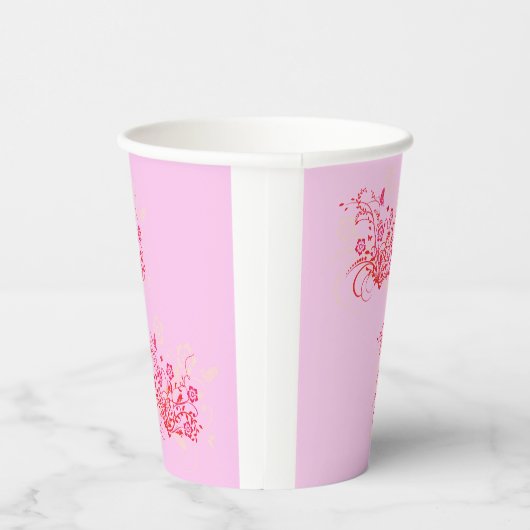Gobelets En Papier Tatouage des fleurs - Tasses en papier (Droite)