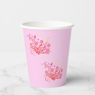 Gobelets En Papier Tatouage des fleurs - Tasses en papier