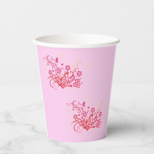 Gobelets En Papier Tatouage des fleurs - Tasses en papier (Recto)