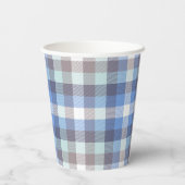 Gobelets En Papier Taupe bleue Tartan Plaid (Verso)