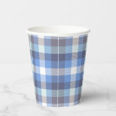 Gobelets En Papier Taupe bleue Tartan Plaid (Droite)
