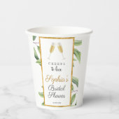 Gobelets En Papier Tchin à l'amour Fête de mariage botanique  (Recto)