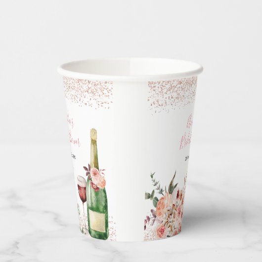 Gobelets En Papier Tchin à l'amour Rose Poudré Enterrement de Vie de  (Gauche)