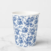 Gobelets En Papier Tea Chinoiserie French Toile Du Jouy Motif (Verso)