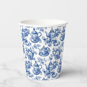 Gobelets En Papier Tea Chinoiserie French Toile Du Jouy Motif (Recto)