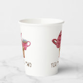 Gobelets En Papier Tea For Two Tea Cup Trio Motif - 8oz Paper Cup (Gauche)