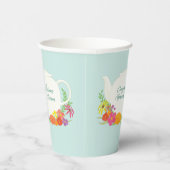 Gobelets En Papier Tea Party Baby shower Teapot Spring Floral (Droite)
