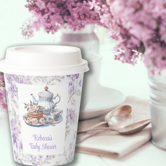 Gobelets En Papier Tea Party Lavender Garden Baby shower Floral