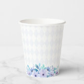 Gobelets En Papier Tea Party Purple Aquarelle Baby shower (Verso)