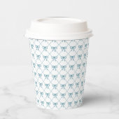 Gobelets En Papier Teal bows on white background, (Gauche)