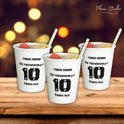 Gobelets En Papier Techniquement, j'ai... des années, Anniversaire de