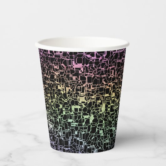 Gobelets En Papier techno rainbo : (Recto)