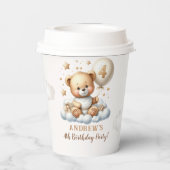 Gobelets En Papier Teddy Bear 4th Birthday Party with Bear theme (Verso)