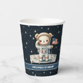 Gobelets En Papier Teddy Bear Astronaut Baby Boy Birthday Cups Set (Verso)