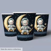 Gobelets En Papier Teddy Bear Astronaut Birthday Boy Party tasses de