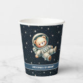Gobelets En Papier Teddy Bear Astronaut Coupes en papier Baby Boy Par (Verso)
