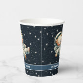 Gobelets En Papier Teddy Bear Astronaut Coupes en papier Baby Boy Par (Droite)