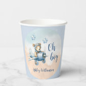 Gobelets En Papier Teddy Bear Aviator Oh Boy Baby shower (Verso)