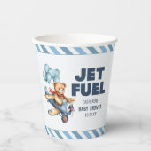 Gobelets En Papier Teddy Bear Avion Ballons Baby shower garçon (Recto)