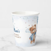 Gobelets En Papier Teddy Bear Balloon Beary Première fête d'anniversa (Gauche)