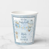 Gobelets En Papier Teddy Bear Balloons Garçon Bearly Wait Baby shower (Recto)