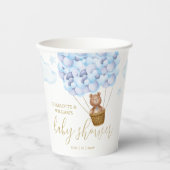 Gobelets En Papier Teddy Bear Bearly Wait Blue Boy Baby shower (Recto)