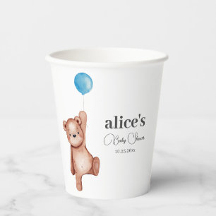Gobelets En Papier Teddy Bear Boy Baby shower tasses en papier