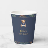 Gobelets En Papier Teddy Bear Plaid Boy Baby Shower Paper Cup (Recto)