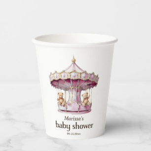 Gobelets En Papier Teddy Bear Twin Girls Baby shower tasse de papier