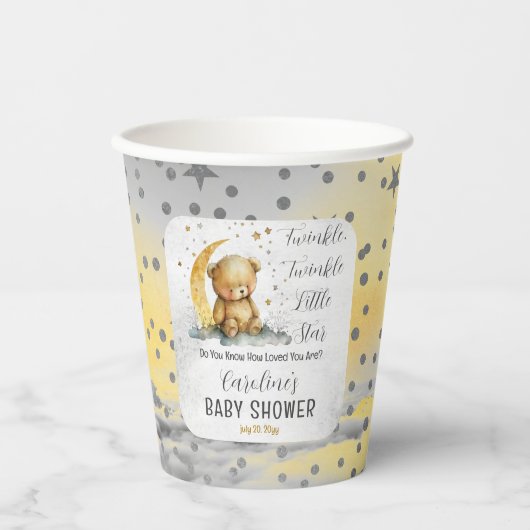 Gobelets En Papier Teddy Bear Twinkle Twinkle Little Star Baby shower (Recto)