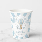 Gobelets En Papier Teddy ours chaud ballon à air chaud baby shower ta (Recto)