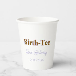 GOBELETS EN PAPIER TEE ANNIVERSAIRE JOYEUX ANNIVERSAIRE NOM MODERNE V